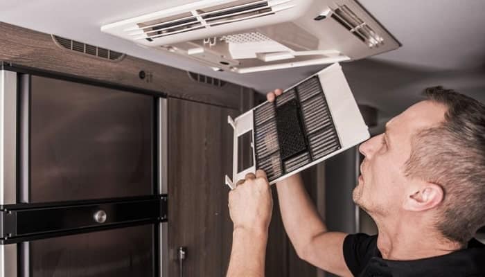 how to clean RV air conditioner filter