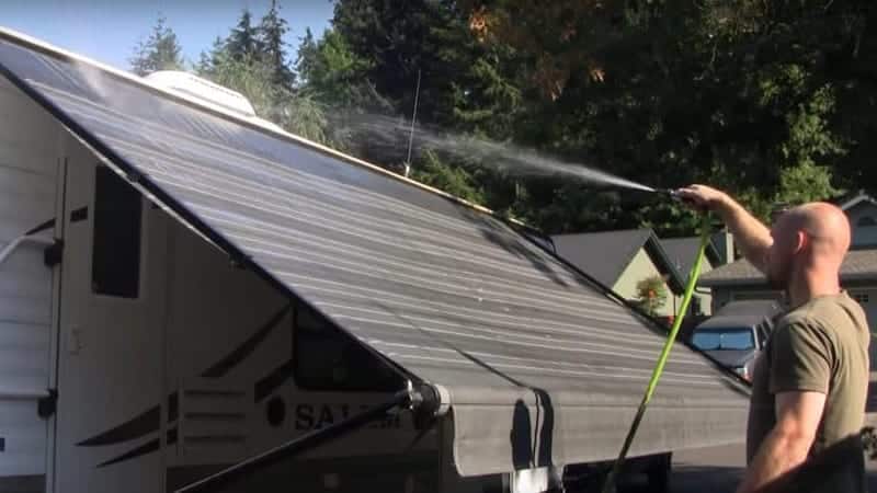 best way to clean rv awning