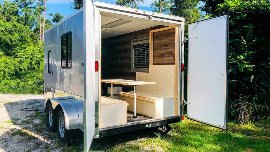 how to turn a cargo trailer into a camper